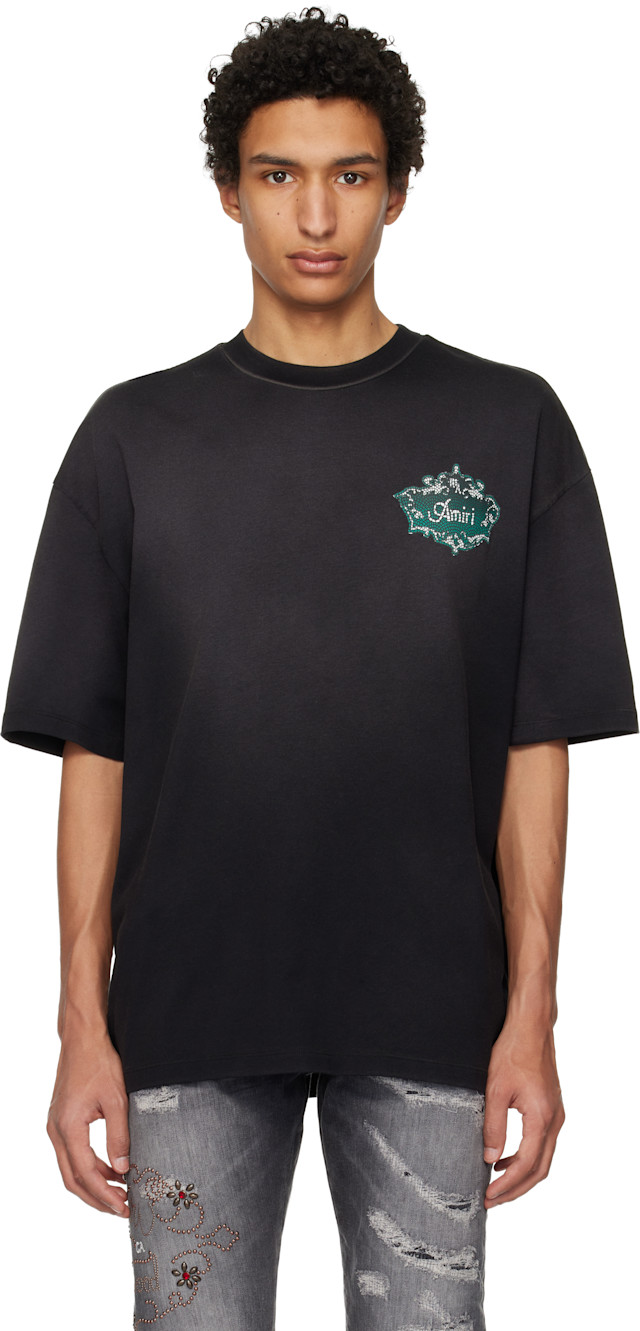 AMIRI: Black Chateau Crest Oversized T-shirt | SSENSE