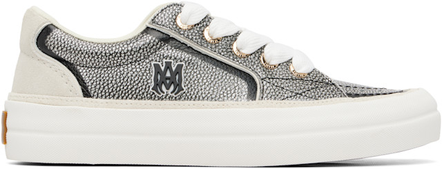AMIRI: Black & Silver Pebbled Sunset Skate Sneakers | SSENSE