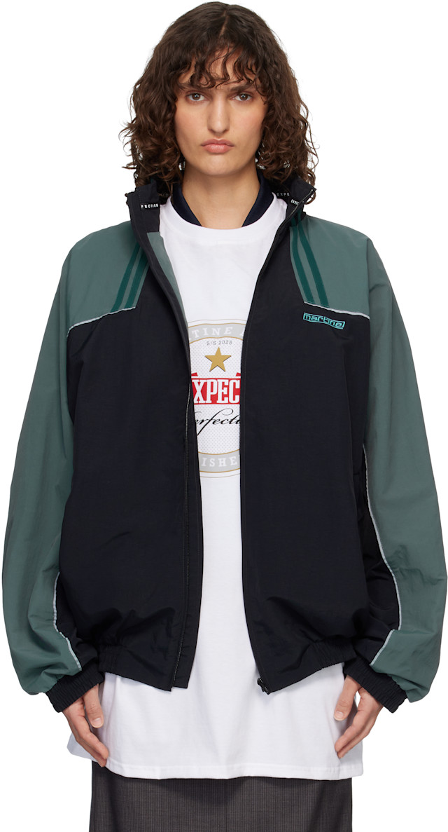 Martine Rose トラックジャケット　M Martine Rose: Black & Green T-Lining Track Jacket | SSENSE Canada
