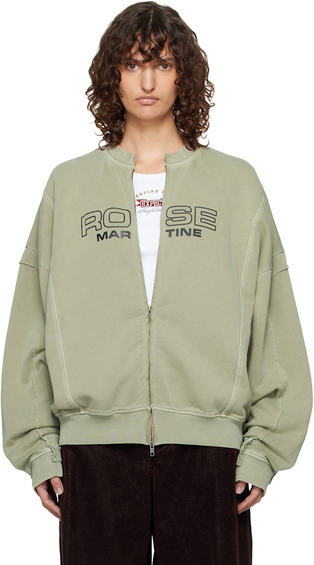 【即発送】martine rose zip up crew Sサイズ Martine Rose: Green Zip Up Crew Sweatshirt | SSENSE Canada