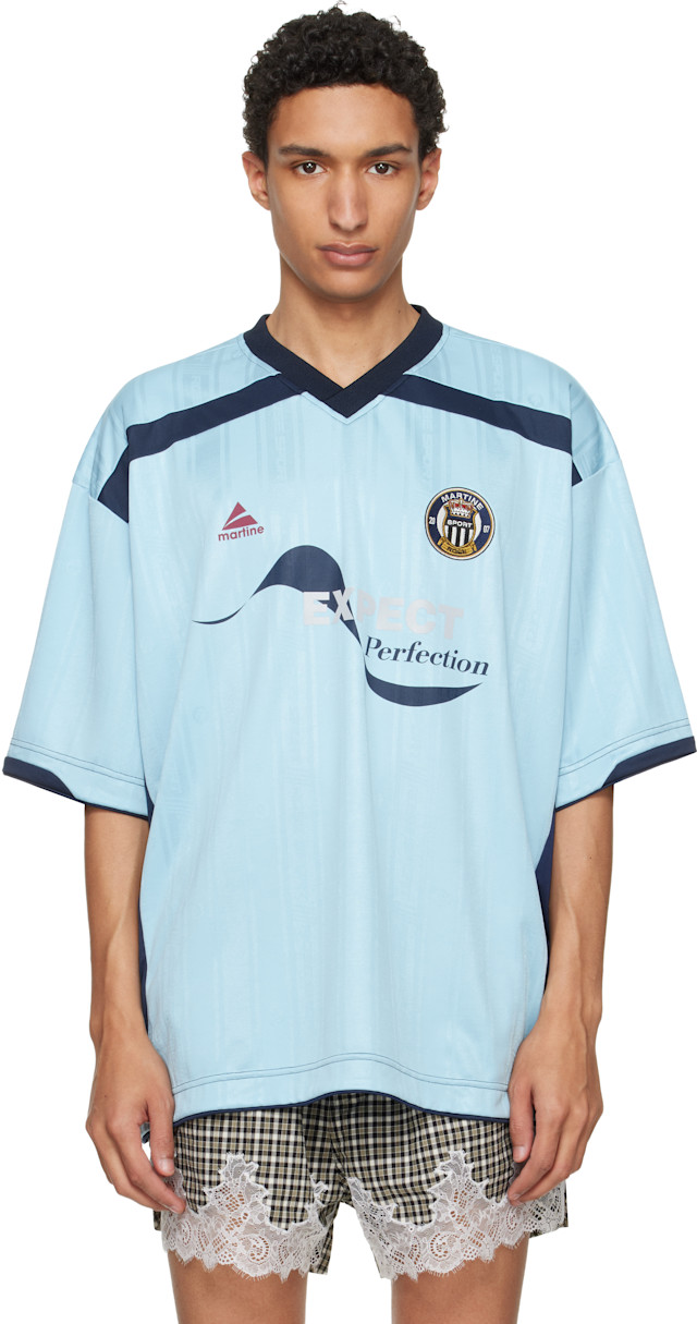 Martine Rose: Blue Football Jersey | SSENSE