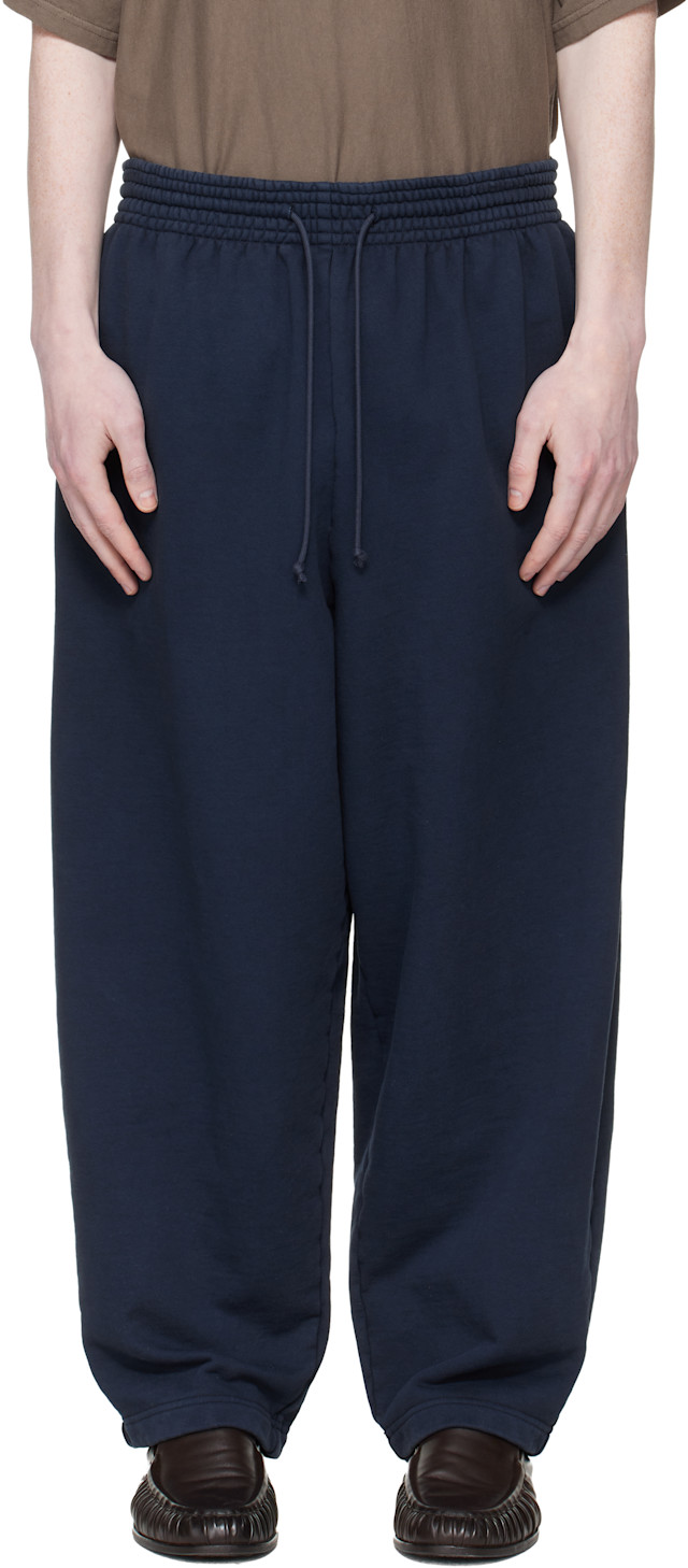 HED MAYNER　ウールワイドパンツ Mサイズ NAVY 16万円 Hed Mayner: ネイビー ドローストリング スウェットパンツ | SSENSE 日本