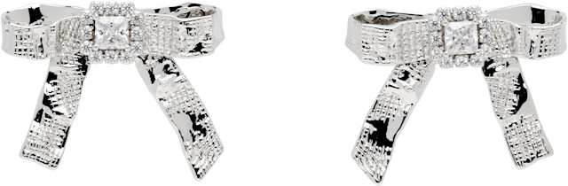 SHUSHU/TONG: YVMIN Edition Twisted Rope Bow Faux-Pearl Earrings