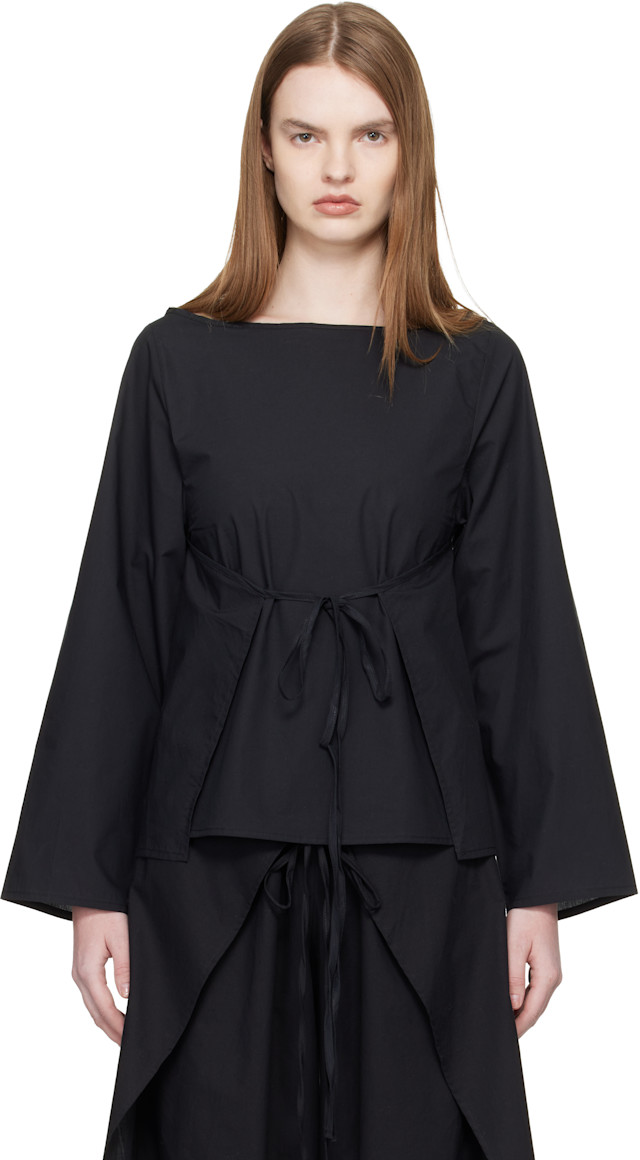 Baserange: Black Decti Long Sleeve Top | SSENSE