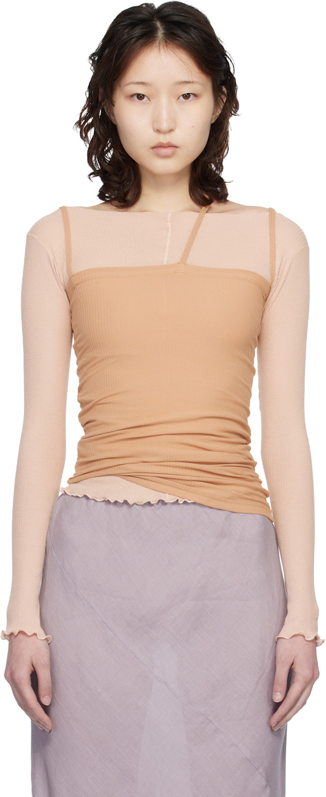 Baserange: SSENSE Exclusive Tan Nida Tank Top | SSENSE