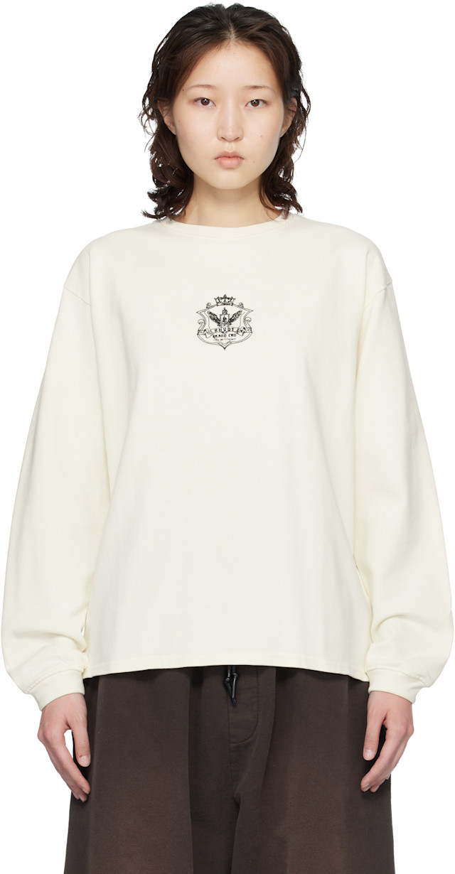 Rhude: Off-White Grand Cru Crest LS T-shirt | SSENSE