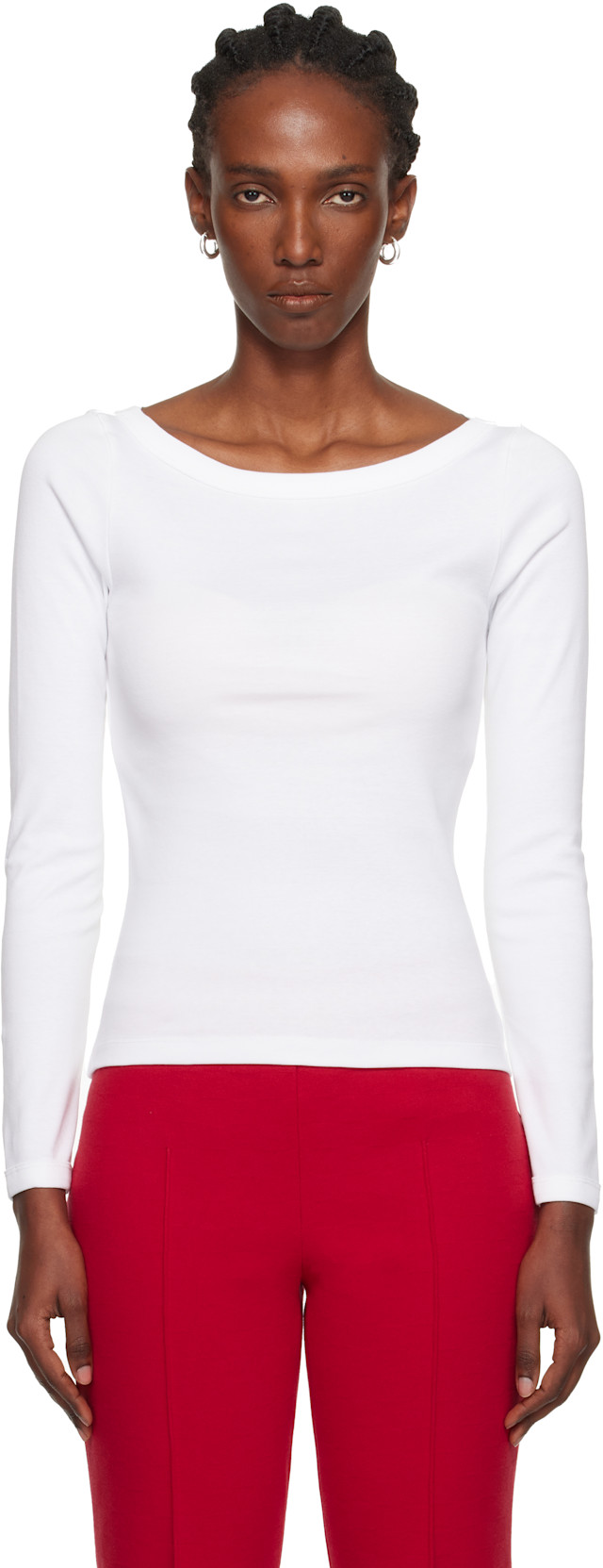 FLORE FLORE: White Steffi Longsleeve T-shirt | SSENSE