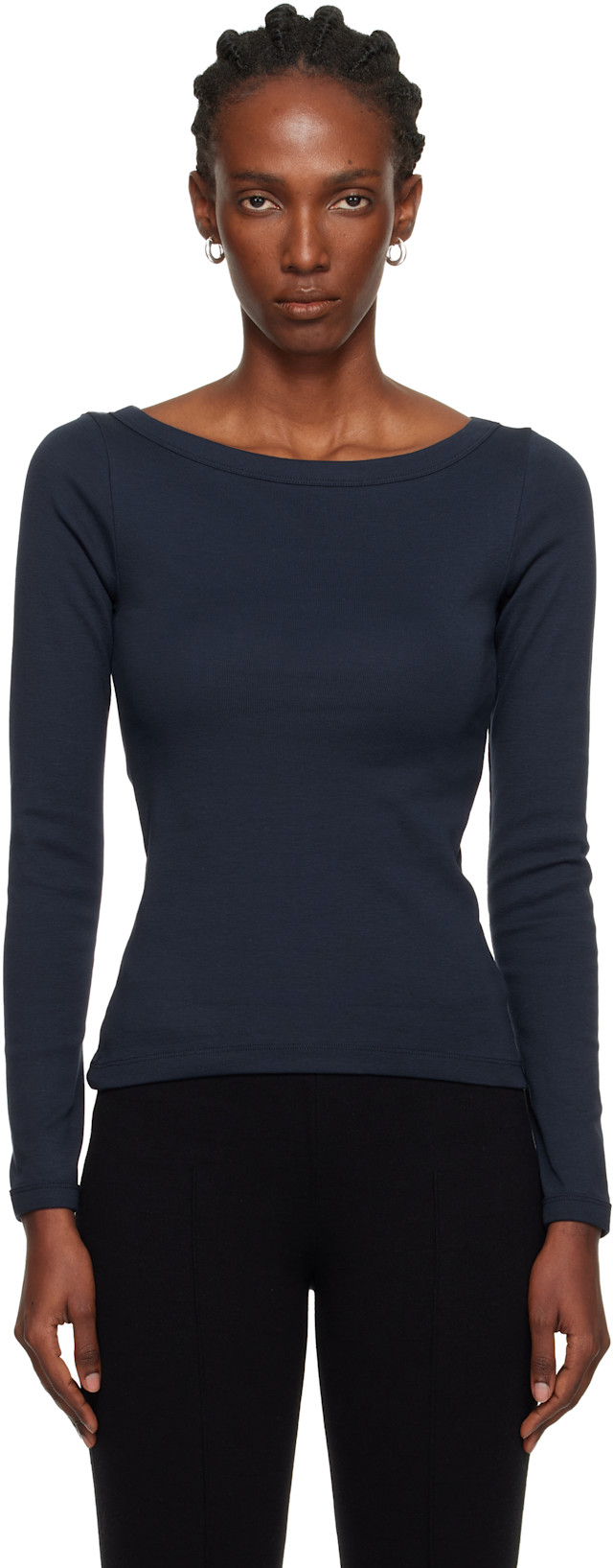 FLORE FLORE: Navy Steffi Longsleeve T-shirt | SSENSE