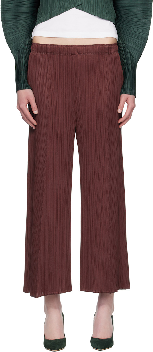 PLEATS PLEASE ISSEY MIYAKE: Brown Monthly Colors November Trousers