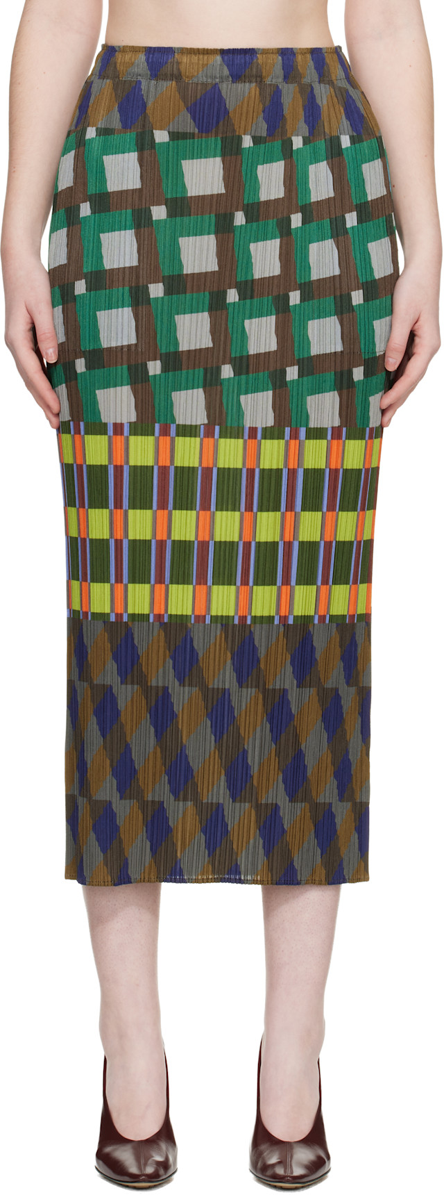 スカート ISSEY MIYAKE PLEATS PLEASE SKIRT PLEATS PLEASE ISSEY MIYAKE: Multicolor Harmony Maxi Skirt | SSENSE