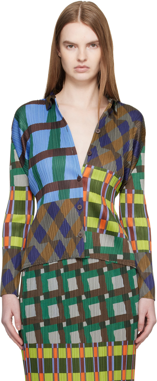 PLEATS PLEASE ISSEY MIYAKE: Multicolor Harmony Blouse | SSENSE