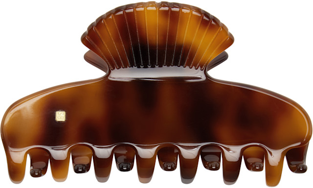 Sophie Buhai: Brown Small Fan Shell Claw Hair Clip | SSENSE