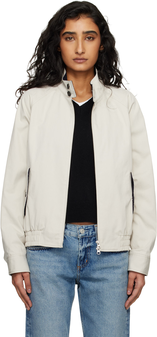 Dunst: Beige Modern Harrington Jacket | SSENSE