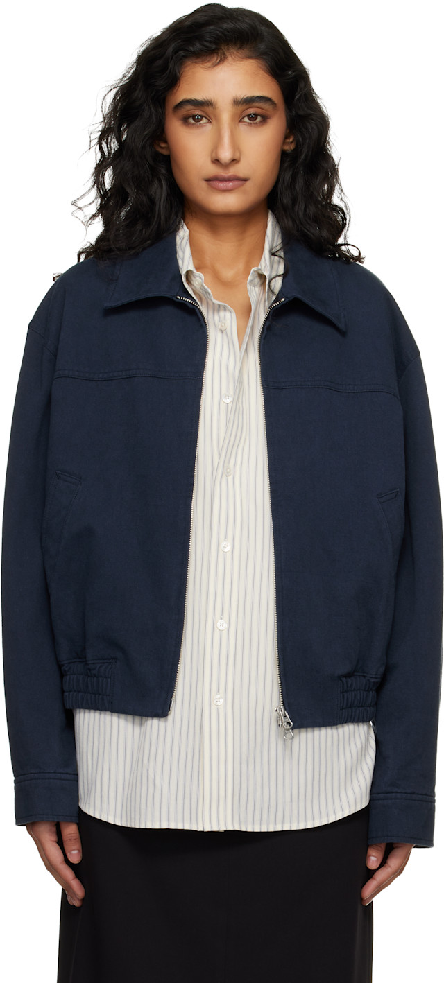 ジャケット・アウター WINDANDSEA BLOUSON / Navy Dunst: Navy Collared Blouson Jacket | SSENSE Canada