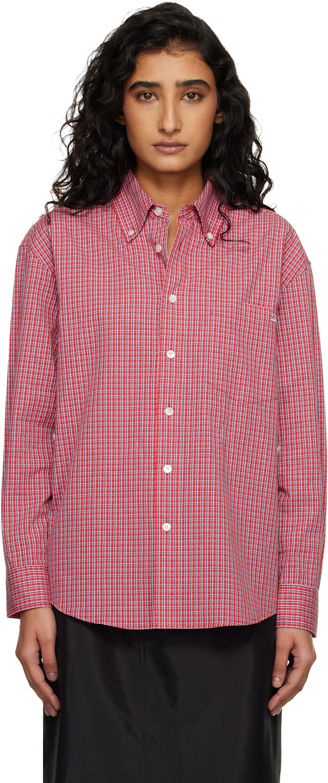 Dunst: Red Oversized BD Checked Shirt | SSENSE Canada
