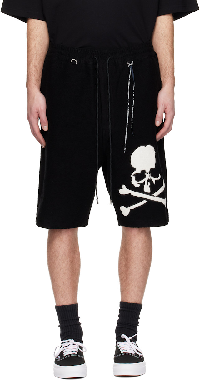 MASTERMIND WORLD: Black MW Terry Shorts | SSENSE