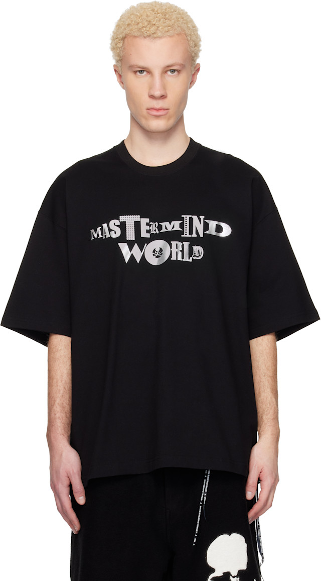 MASTERMIND WORLD: Black MW Foil Logo SS T-shirt | SSENSE Germany