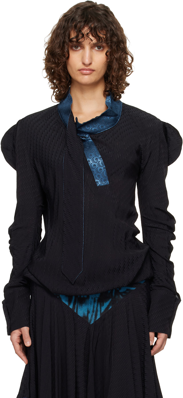 Kiko Kostadinov: Black Evelyn Blouse | SSENSE Singapore