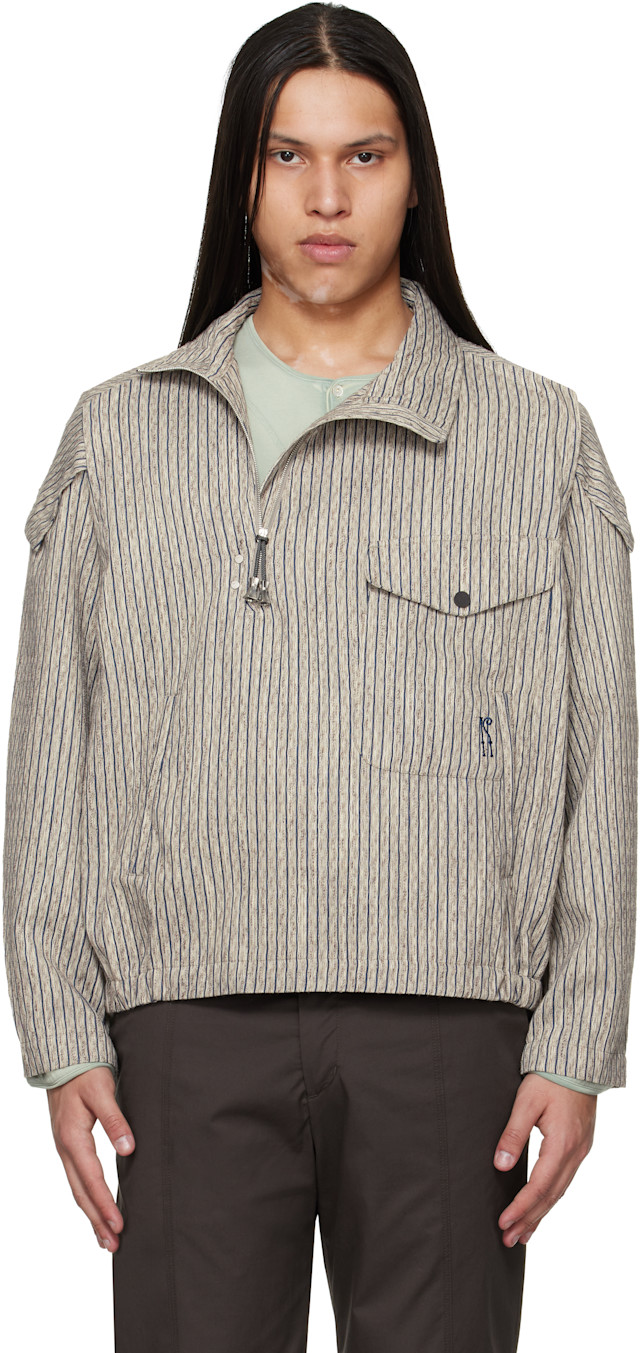 【タグ付き・匿名】Kiko Kostadinov 25fw Tarr ビーニー Kiko Kostadinov: Brown Farkas Pullover Jacket | SSENSE