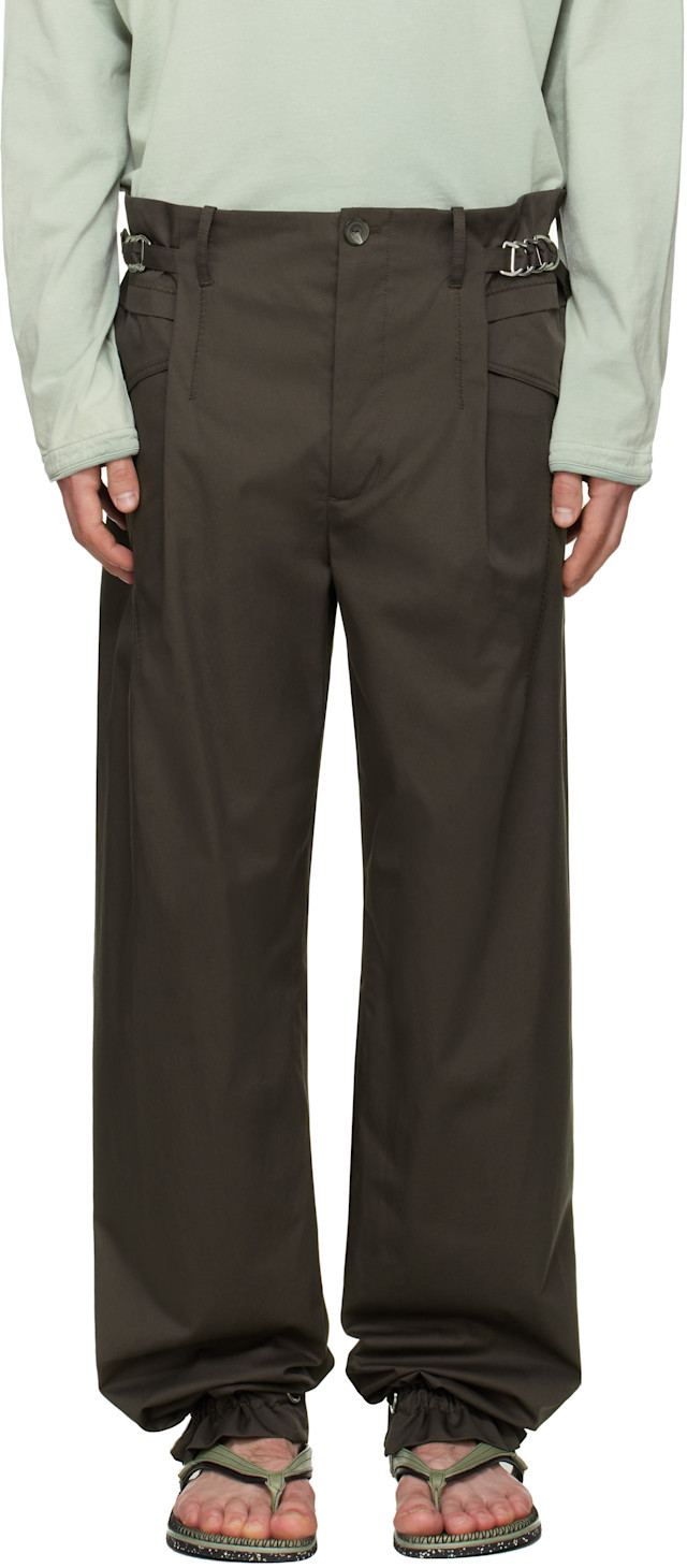 Kiko Kostadinov: Brown Egreta Trousers | SSENSE