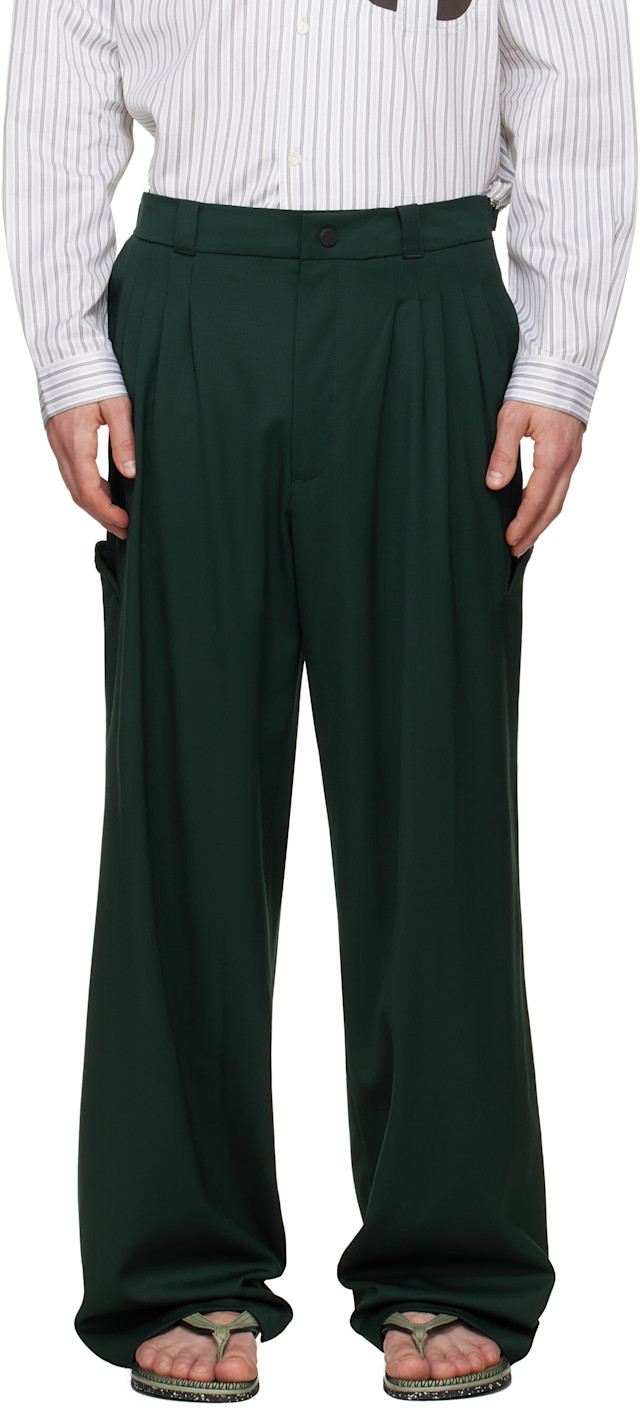 Kiko Kostadinov: Green Andras Formal Trousers | SSENSE Kiko Kostadinov: Green Andras Formal Trousers | SSENSE