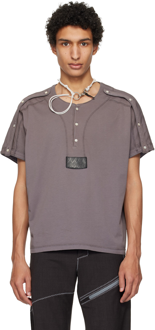 Kiko Kostadinov: Gray Sargo Short Sleeve Henley | SSENSE