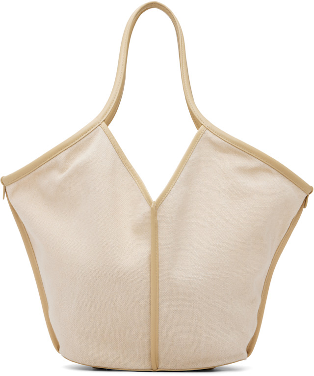 HEREU: Beige Calella Soft Linen Tote | SSENSE
