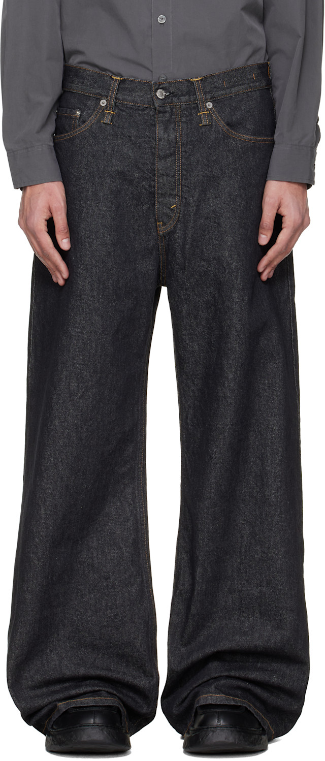 HOPE / ホープ SKID JEANS HOPE: Black Skid Jeans | SSENSE