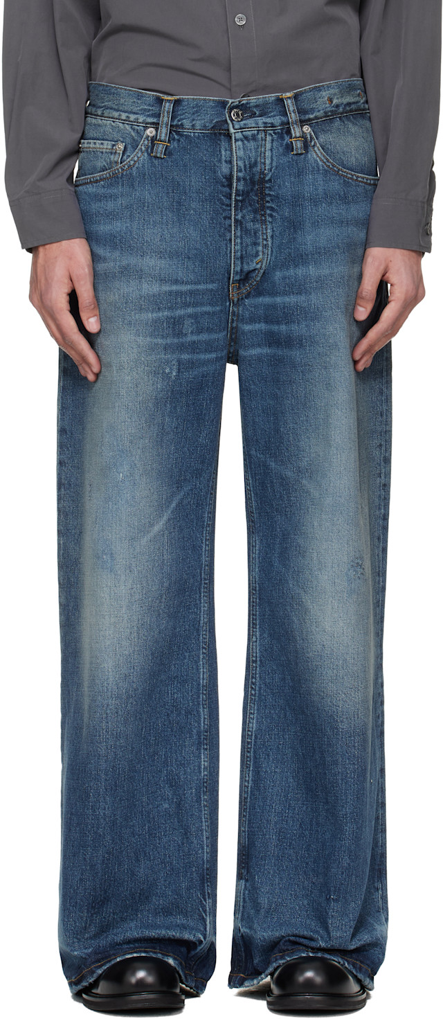 HOPEフレア Blue Skid Wide Leg Jeans 30×32 HOPE: Blue Skid Jeans | SSENSE