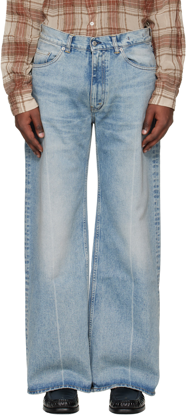 HOPE: Blue Low-Waist Wide-Leg Jeans | SSENSE