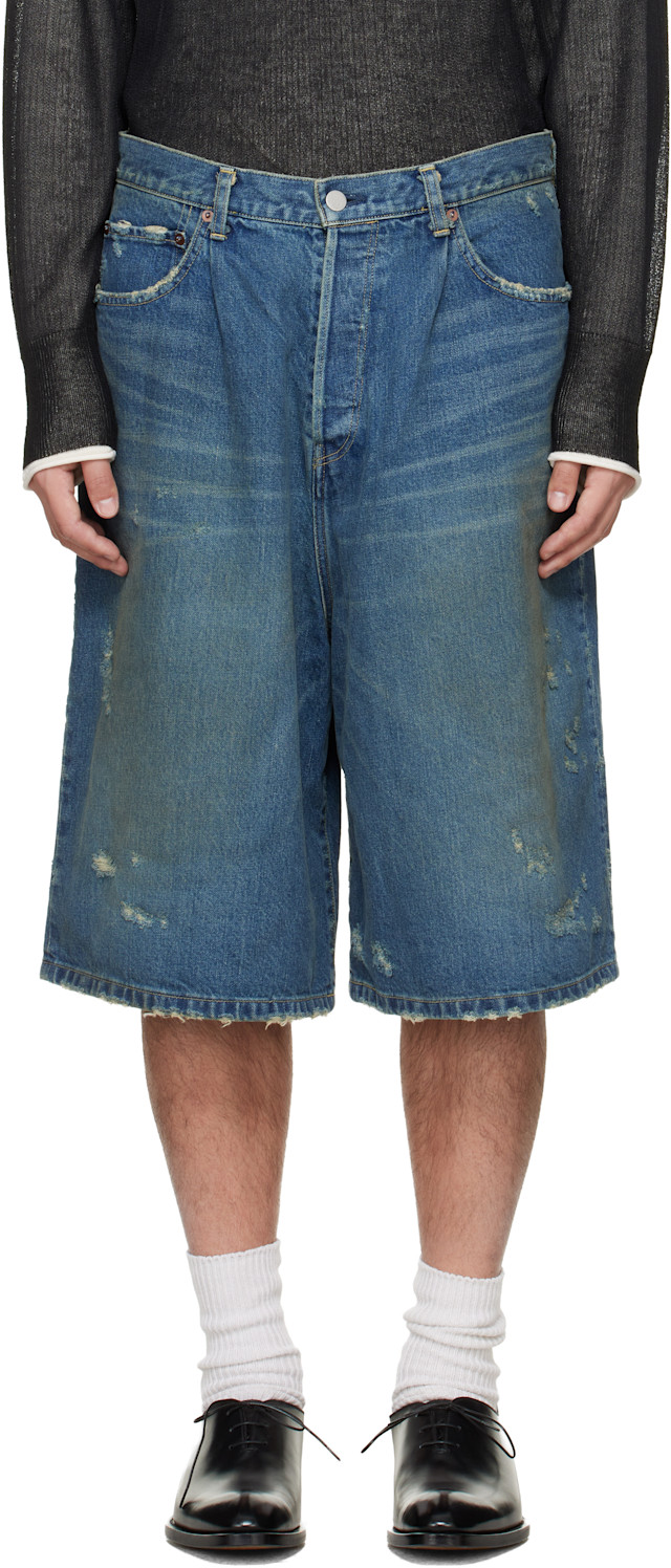 ssstein: Blue Baggy Denim Shorts | SSENSE