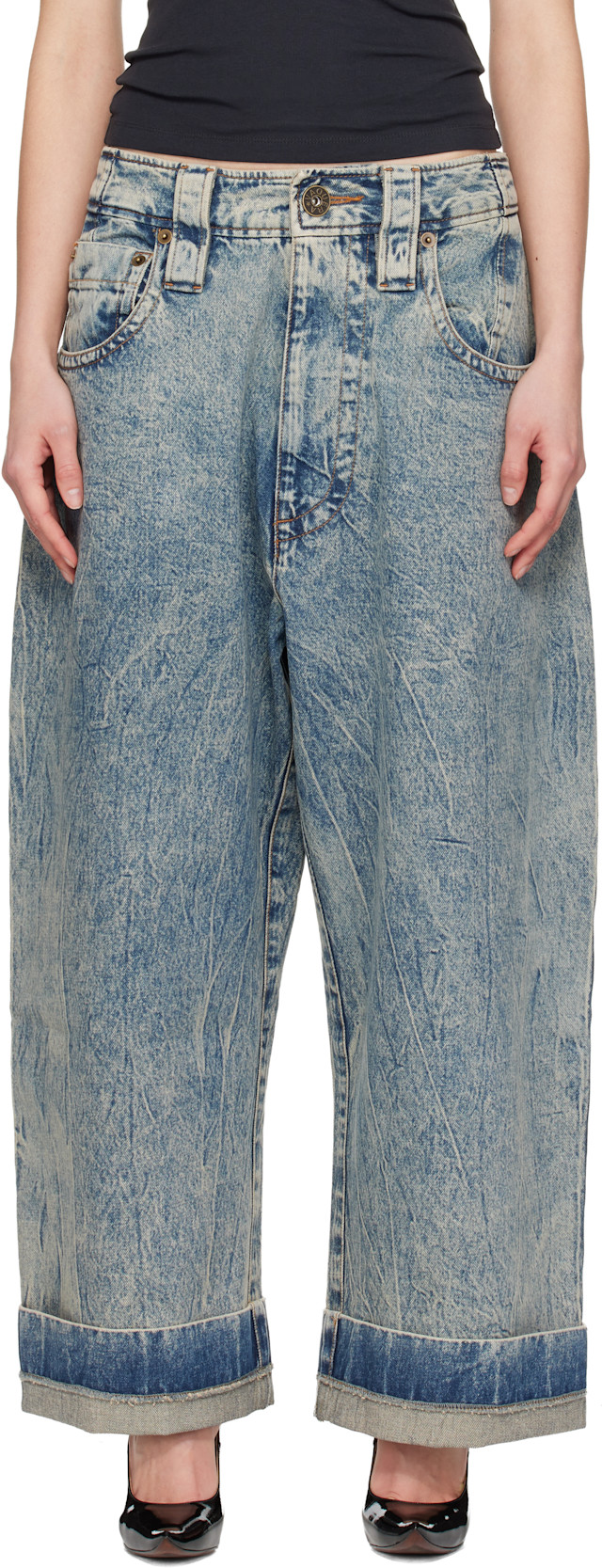 ハ*ン様 AW2024 Vaquera Baby Jeans VAQUERA: Blue Baby Jeans | SSENSE
