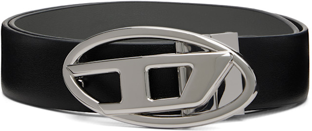 DIESEL ブラックレザーベルト Diesel: ブラック 3.9cm リバーシブル レザーベルト | SSENSE 日本