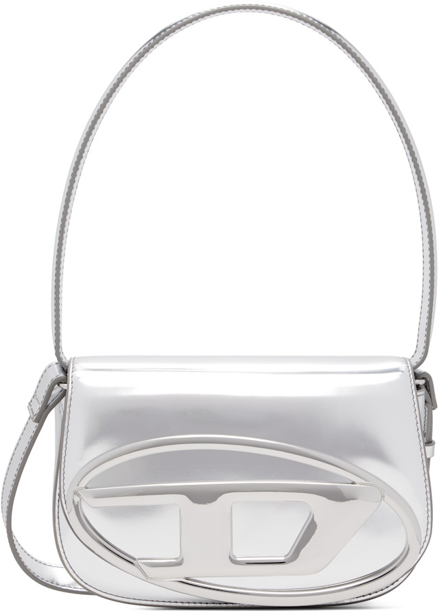 DIESEL シルバーショルダーバッグ　シルバー　1DR ハンドバッグ　レザー diesel-silver-1dr-iconic-