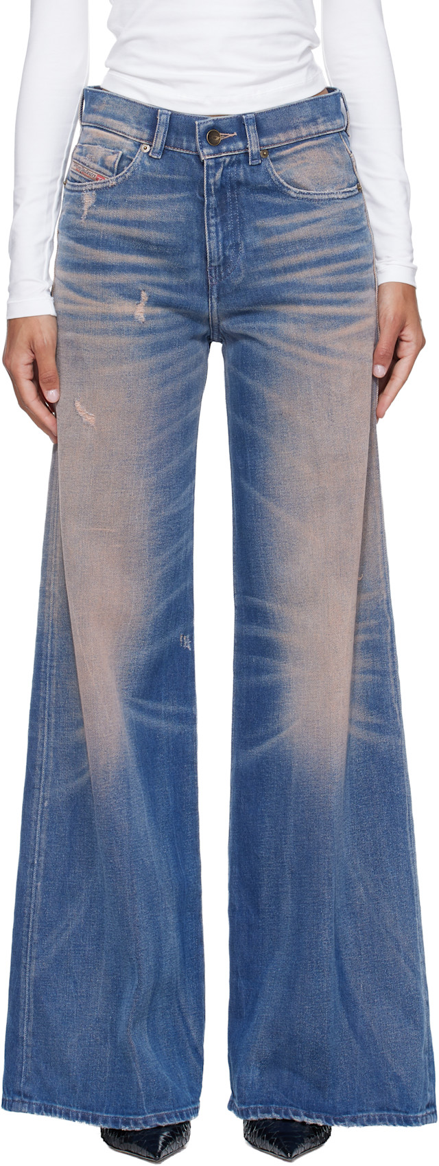 空*条様 DIESEL デニム D-AKEMI D-Rise フレアデニム sw Diesel: ブルー＆ピンク Regular Waist 1978 D-Akemi フレアジーンズ