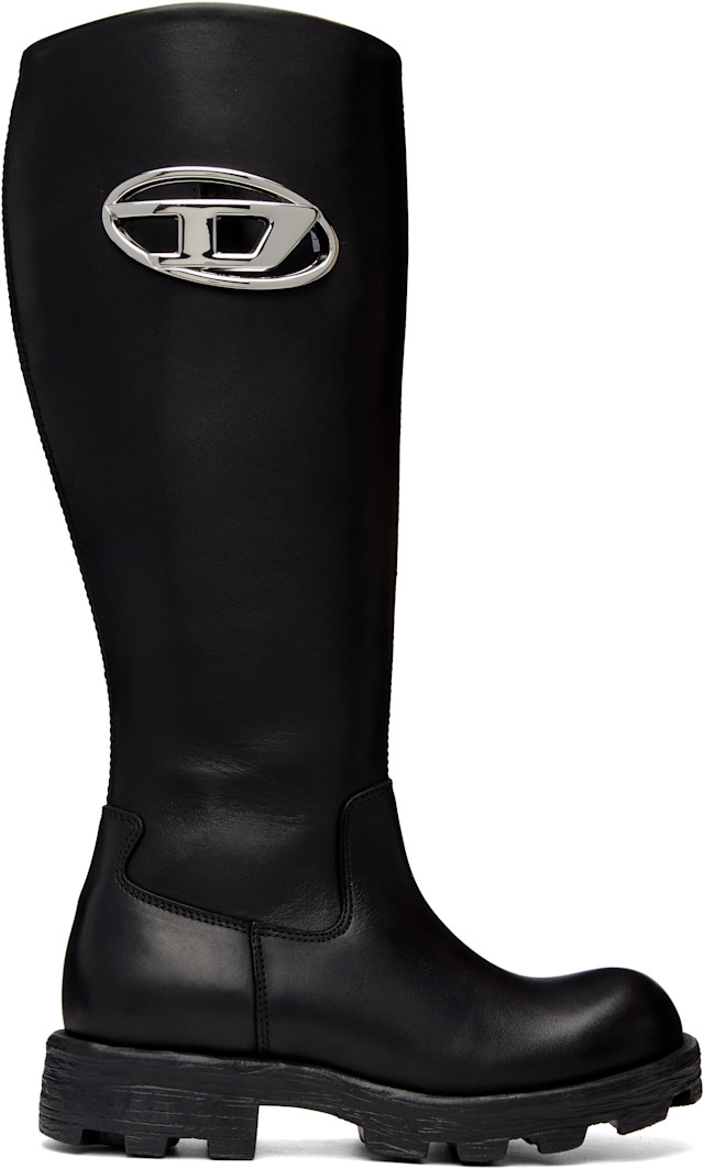 Diesel: ブラック D-Hammer-Leather ニーハイブーツ | SSENSE 日本