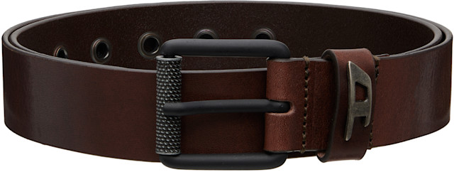 DIESEL ブラウン レザーベルト Diesel: ブラウン 3.5cm シャイニーレザー ベルト | SSENSE 日本