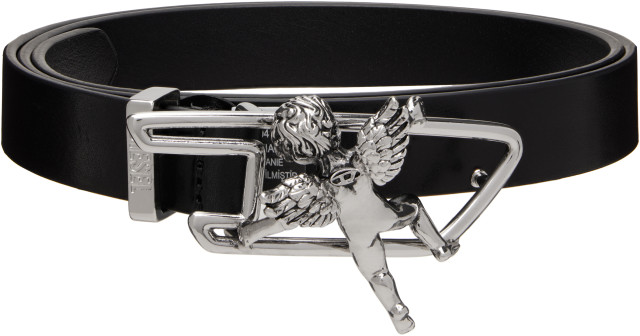Diesel: ブラック Cherub D Outline Buckle レザーベルト | SSENSE 日本