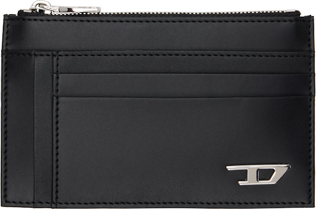 最終値下げ！DIESEL ブラックレザー ケース Diesel: ブラック ジップポケット レザー カードケース | SSENSE 日本