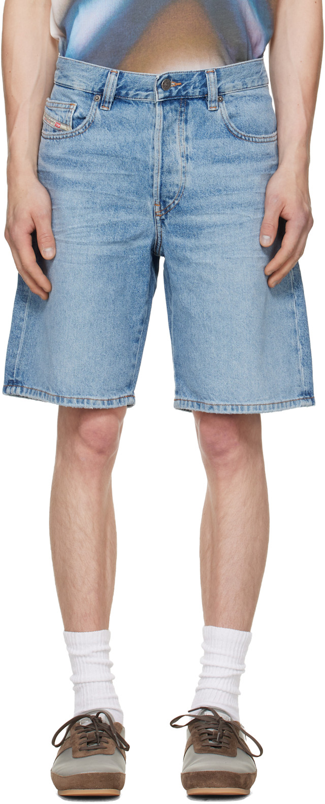 diesel ストレッチデニム 短パン Diesel: ブルー Regular-Short デニムショートパンツ | SSENSE 日本