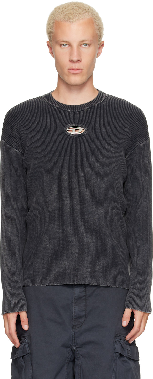 Diesel k-drain ニット Diesel: Gray K-Darren-D Sweater | SSENSE