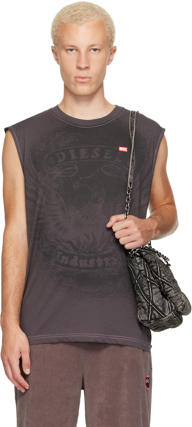 Diesel: グレー Tonal Graphic タンクトップ | SSENSE 日本