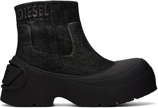 Diesel: ブラック D-Donald デニム アンクルブーツ | SSENSE 日本