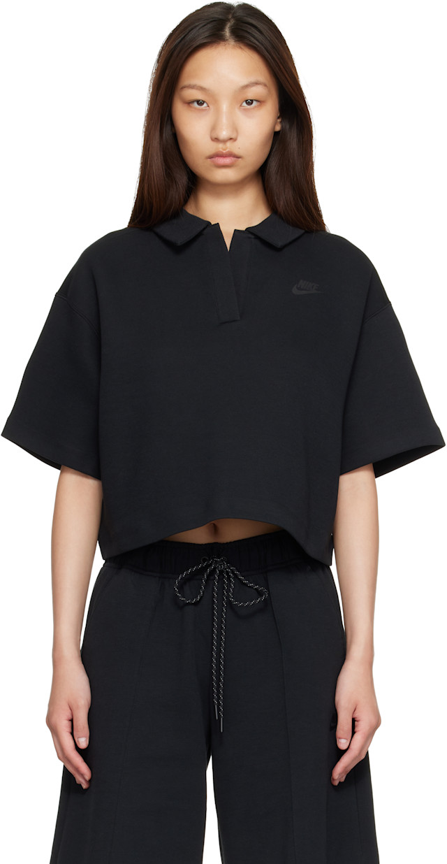 Nike: ブラック Sportswear Tech Fleece ポロシャツ | SSENSE 日本