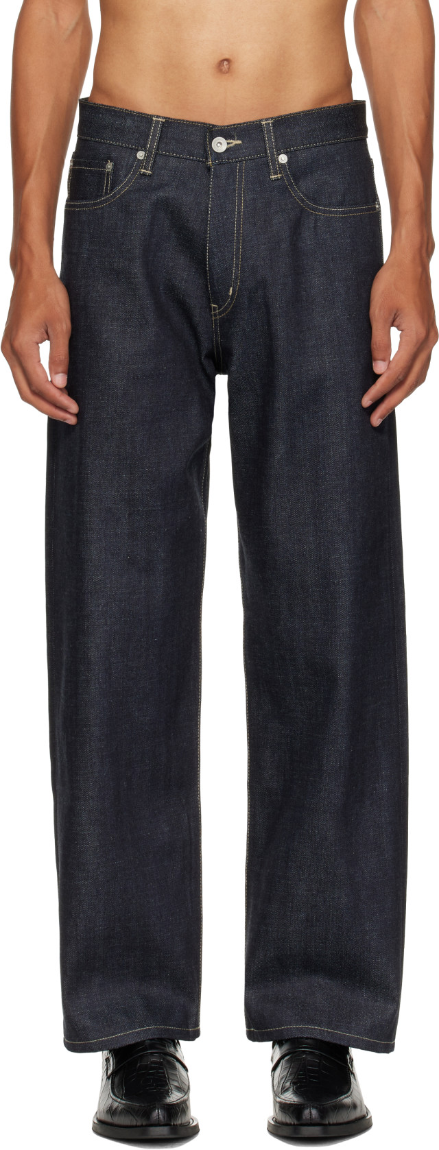 Neighborhood: ネイビー Rigid Denim Full Cut ジーンズ | SSENSE 日本