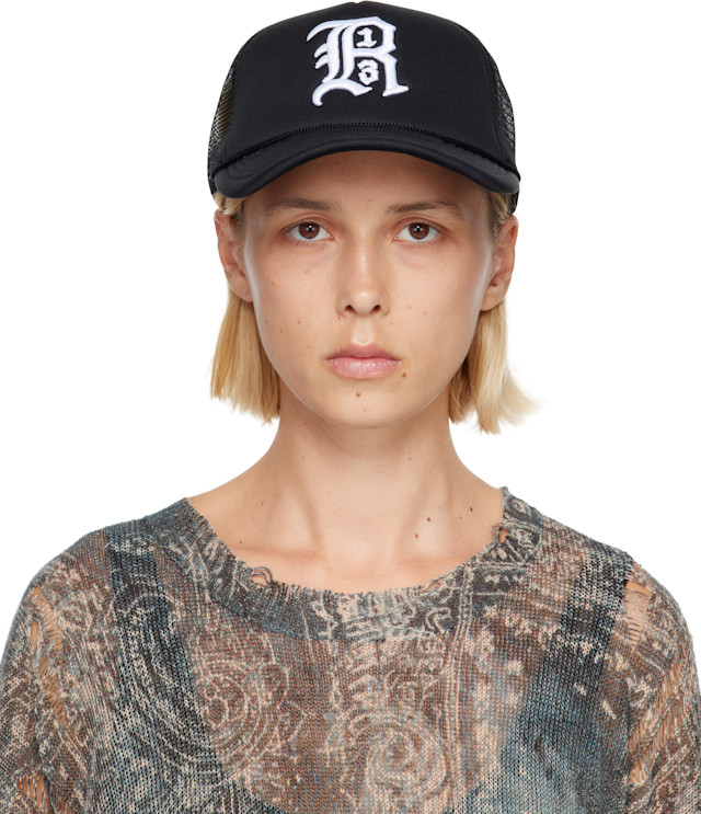 R13: Black 'R13' Trucker Hat | SSENSE