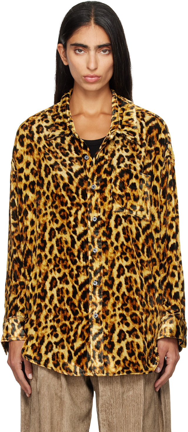 R13: Beige Drop Neck Shirt | SSENSE
