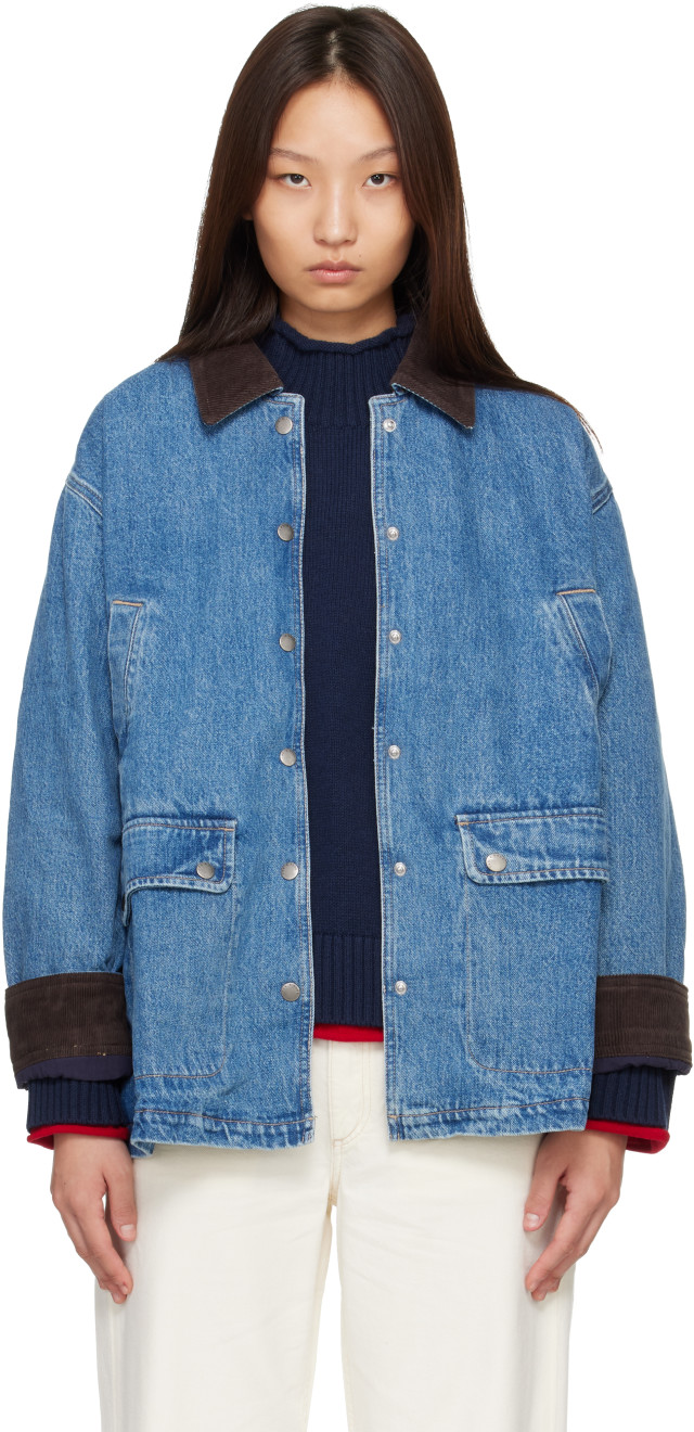 rag & bone: ブルー Cassidy Barn デニムジャケット | SSENSE 日本 rag & bone: ブルー Cassidy Barn デニムジャケット | SSENSE 日本
