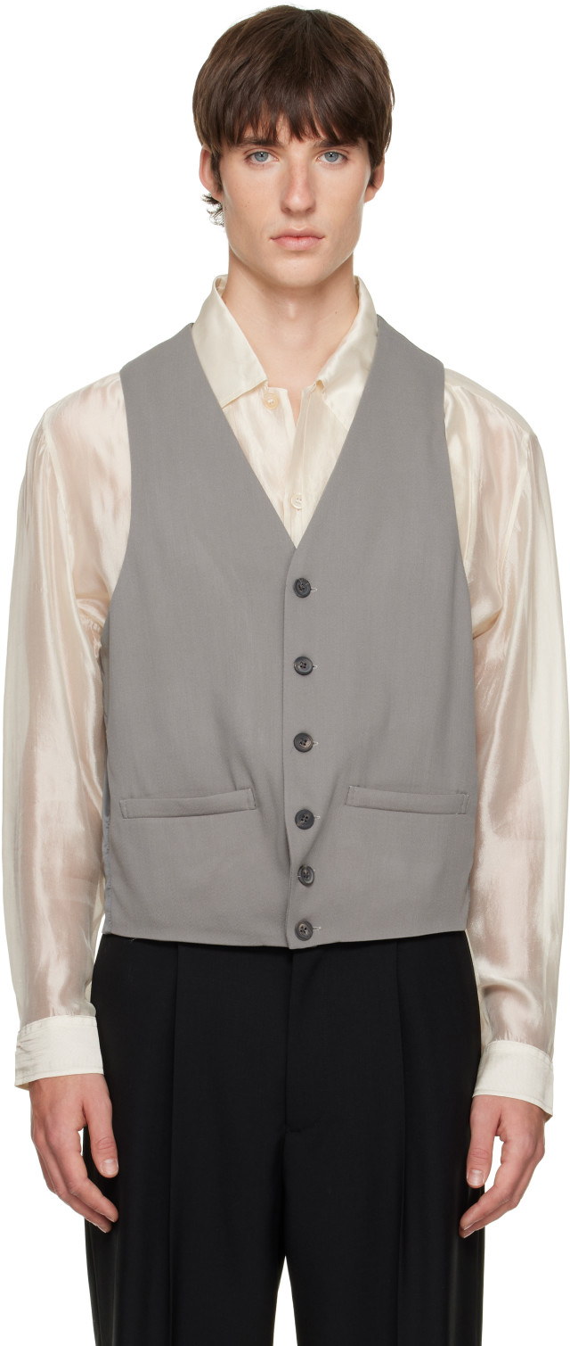 SOSHIOTSUKI: Gray Last Button Vest | SSENSE
