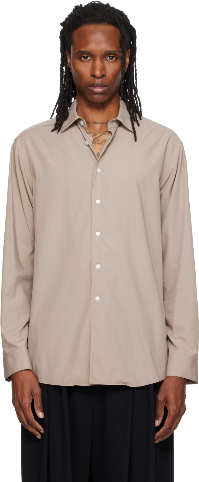 SOSHIOTSUKI: Beige Rayon Oversized Shirt | SSENSE